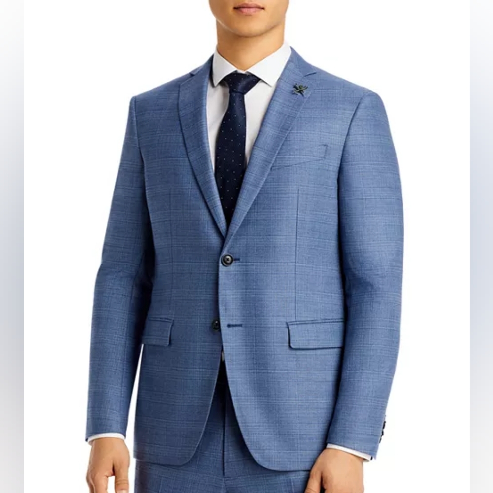 John Varvatos Bleecker Tonal Plaid Slim Fit Suit Jacket Size 38R - Picture 1 of 7